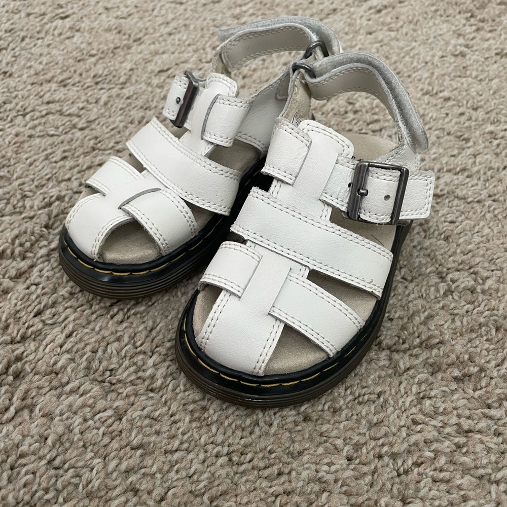 Dr. Martens White Sandals Sleek and Comfortable